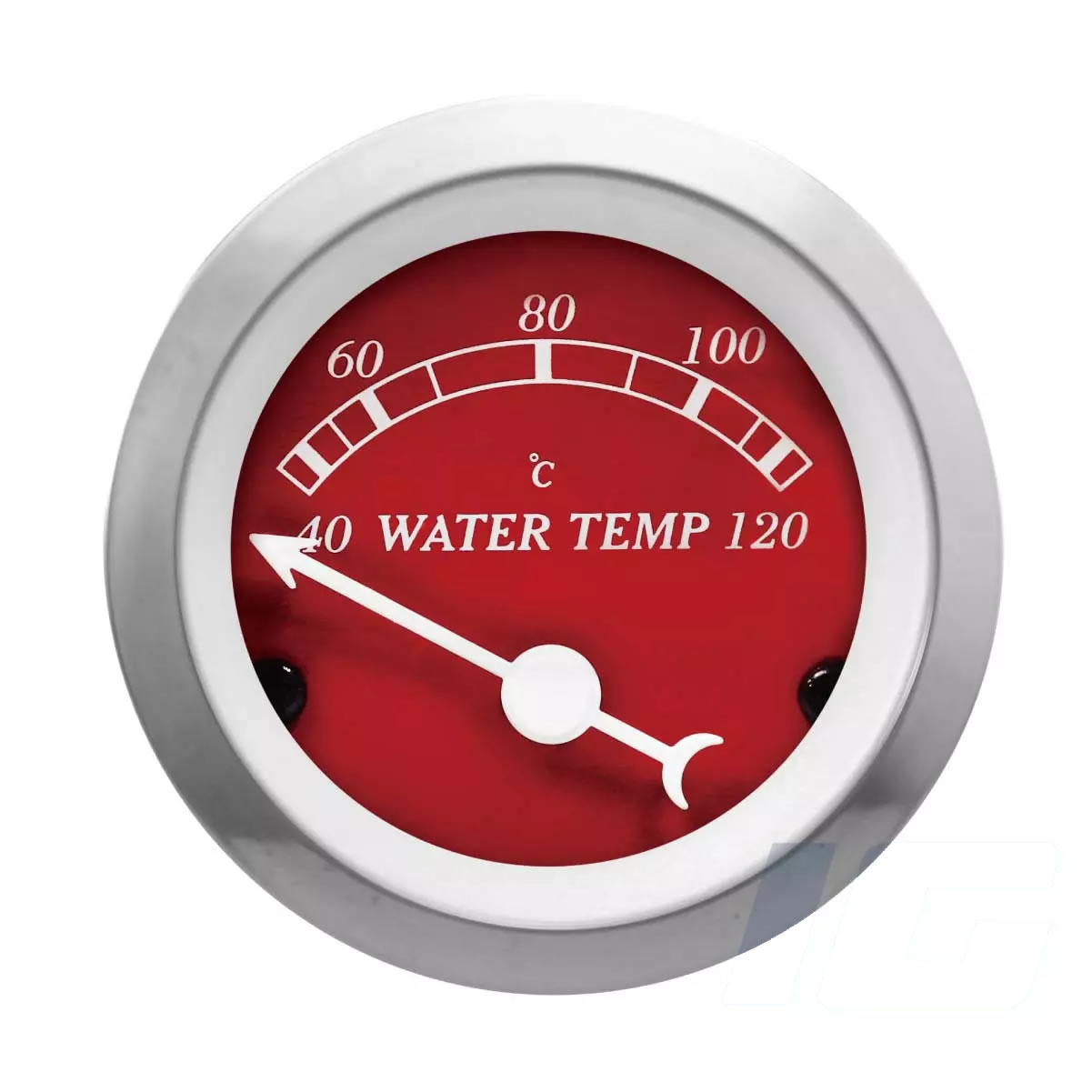 52mm Red Face White Needle - Water Temp Gauge With Sensor For Vintage Car